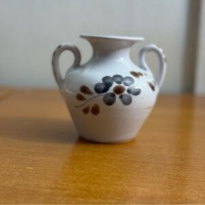 Handcrafted Ceramic Vase with Floral Design‎